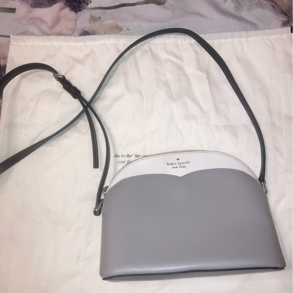 Kate Spade Chic Gray and White Crossbody Bag
